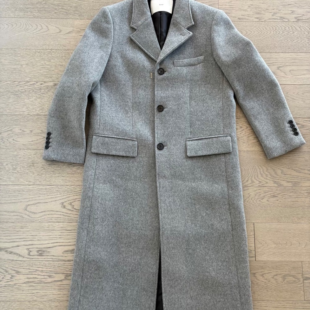 2-Way 3 Button Merino Wool Coat In Grey